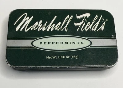 Vtg Marshall Field's Peppermints Metal Tin Box Dark Green Sliding Lid 16g - Image 1 of 4