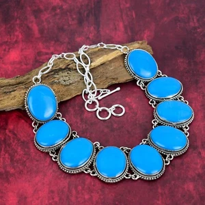 Lavish Arizona Turquoise Gemstone Handmade 925 Sterling Silver Jewelry Necklace - Picture 1 of 5