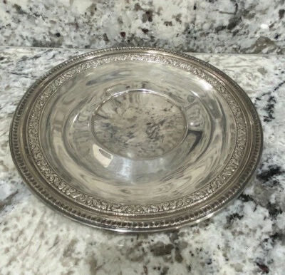 复古“Reed and Barton”经典玫瑰 10 英寸镀银糖果碗 1201 — 第 1/4 张图片