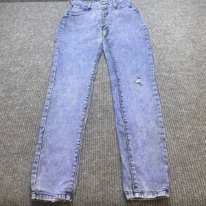 Justice Premium Girl’s Jeans Size 16R Dark Wash Blue Acid Wash - Picture 1 of 7