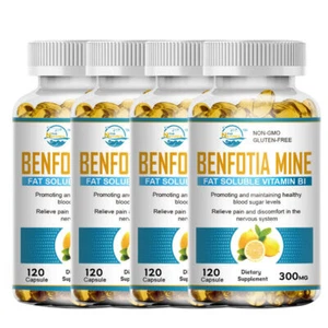 Benfotiamine 300mg 120 Veg Capsules Fat Soluble Thiamine Vitamin B1 HealthCare - Bild 1 von 14