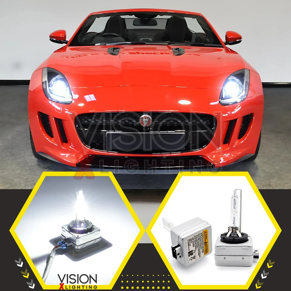 For Jaguar F-Type 2013-2024 Pair D1S Xenon Bulbs White 6000K Low Beam Headlights - Image 1 of 4