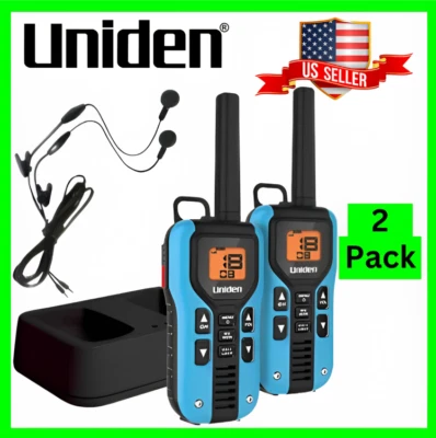 Two-Way Uniden Walkie Talkie Radio Set Long Range Waterproof Rechargeable NOAA - Image 1 of 4