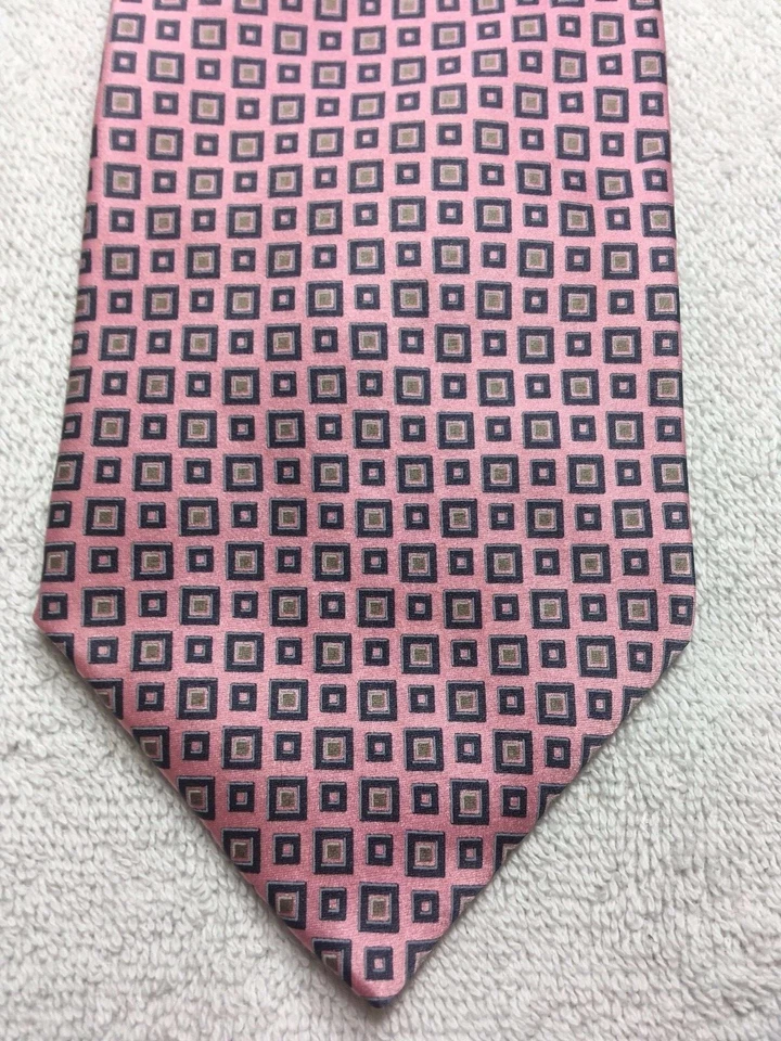 Gravata masculina JOS A BANK ROSA COM CINZA 3,75 X 61 - Imagem 1 de 4