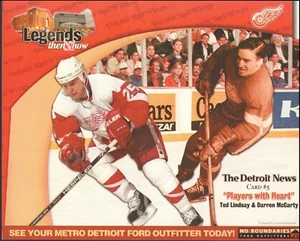 Detroit News NHL Red Wings Ted Lindsay Darren McCarty 8 x 10 card stock pinup - Picture 1 of 3