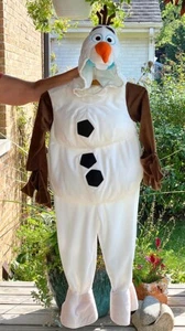Disney Store Olaf Plush Snowman Costume Jumpsuit Style w/Attached Head Size 4 - Picture 1 of 4