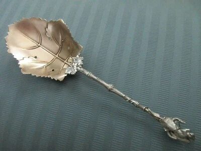 CUCHARA DE SERVIR HIELO GORHAM ardilla plata esterlina 1870 .925 oro lavado 3D sin mono Foto 1 de 4