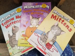Lot of 3 Mittens kitten PB books My First reader by Lola Schafer - Picture 1 of 1