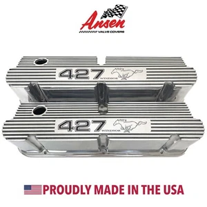 Ford Mustang 427 Small Block Windsor Pentroof Tall Valve Covers - Polished - Picture 1 of 6