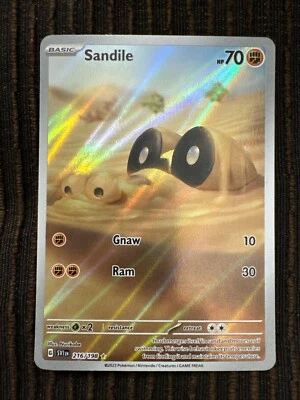 Pokemon Card Sandile 216/198 S&V Base Set Illustration Rare Ultra Rare - Image 1 of 2