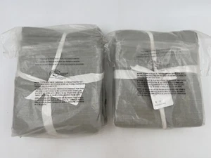 Pottery Barn Emery Curtain Drape 2 Set Eucalyptus 64 X 72" Linen Cotton Hooks - Picture 1 of 7