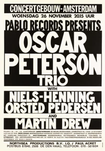Poster concerto originale Oscar Peterson Trio 1975 Amsterdam, Paesi Bassi - Foto 1 di 1