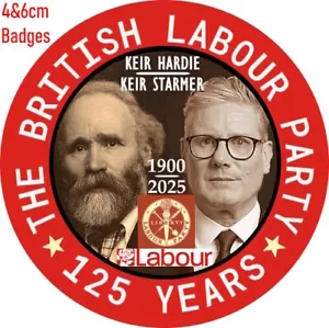 Labour Party Keir Starmer pin or keyring pin button badges 125 years labour ANNI - Picture 1 of 5