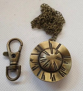 Bronze Vintage Style One Piece Anime Monkey Luffy Pocket Watch Necklace Keyring - Picture 1 of 6