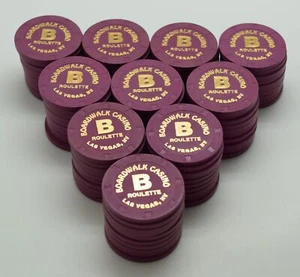 100 Boardwalk Roulette Casino Chips Las Vegas Nevada H&C Paul-son Mold 1998 - Bild 1 von 2