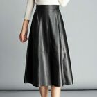 Trendy Women Ladies A-Line Leather Skirts High Waist Slim Career Formal Casual @