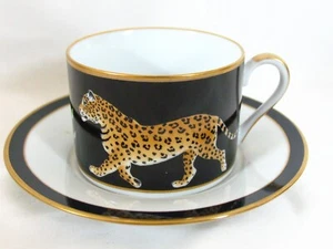 Lynn Chase JAGUAR JUNGLE Cup & Saucer 2 1/4" - Picture 1 of 5