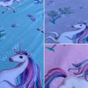 Mystic Unicorn Fantasy Cotton Elastane Spandex Stretch Jersey Dress Craft Fabric - Picture 1 of 16
