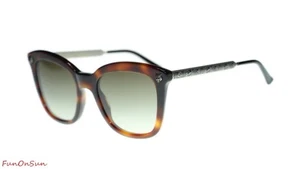 Gucci Women's Sunglasses GG0217S 002 Havana/Brown Gradient Lens Square 52mm - Picture 1 of 5