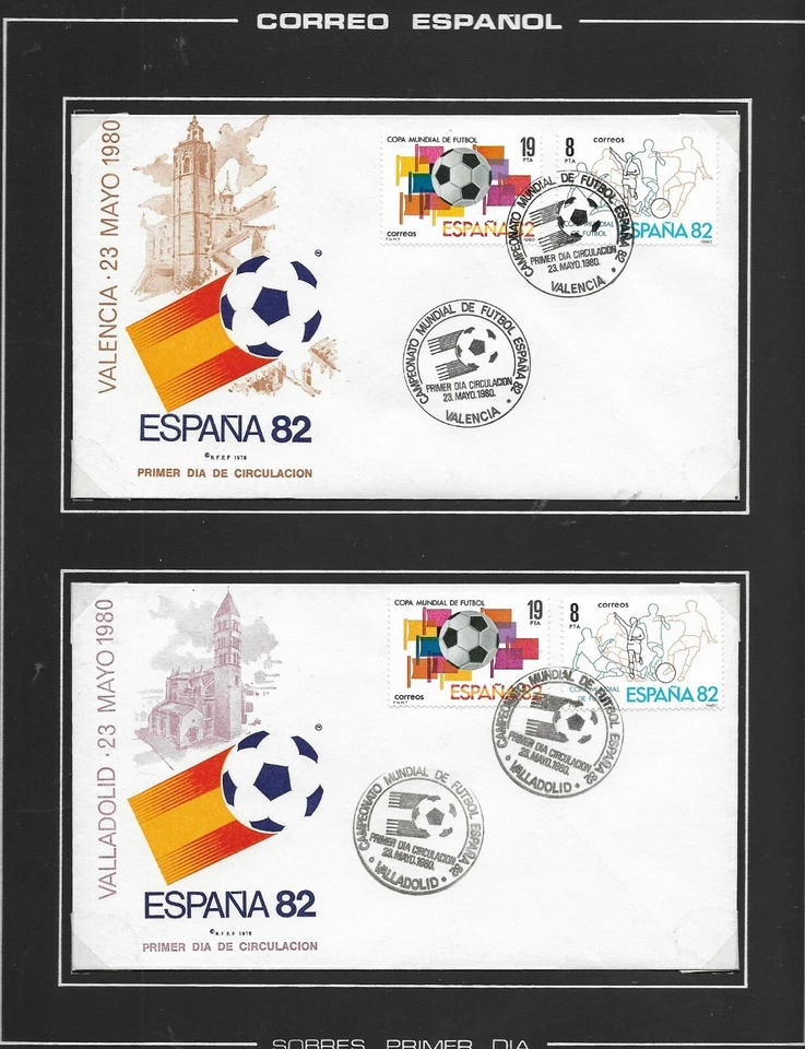 Mundial Futbol España 82 Sobre 1º Día Sede Valencia Valladolid año 1980 (ER-366) - Imagen 1 de 1