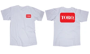 TORO logo white T-shirt Lawnmower Gardening Mowing - Picture 1 of 1