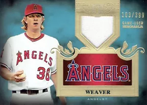 2011 TOPPS TIER ONE - JERED WEAVER - GAME USED MEMORBILIA #103/399 - Picture 1 of 2