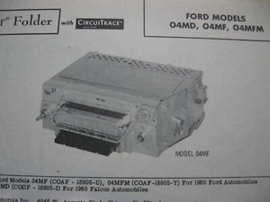 1960 FORD & FALCON 04MF, 04MFM & 04MD RADIO PHOTOFACT - Picture 1 of 1
