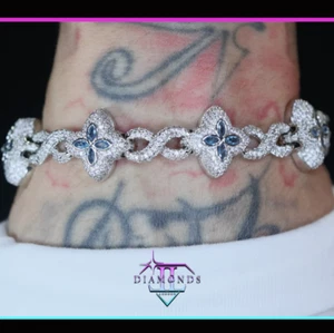 Clover Bracelet, Infinity Bracelet, Simulated Diamond, Diamond Clover Bracelet - Picture 1 of 11