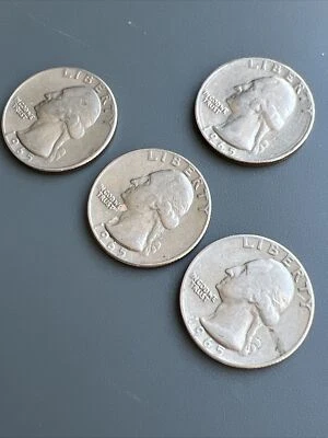 1965 (4) Liberty Washington US Quarter Dollar Coin No Mint Mark Good Error Eagle - Image 1 of 4
