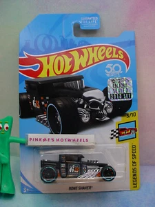 rare 2018 Hot Wheels BONE SHAKER ✰TOYS R US Exclusive black🔥Factory🔥PROTECTO - Picture 1 of 4