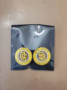 SAN DIEGO PADRES Croc Charm 3D Jibbitz MLB Shoe ACCESSORY 2X BASEBALL LOGO NEW - Picture 1 of 1