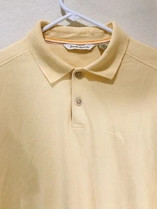 Tommy Bahama Medium Pima Cotton Blend Polo Yellow Short Sleeve  - Picture 1 of 9
