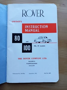 Rover 80 & 90 Mk.IV Instruction Manual & Service Certs/Maintenance Schedules. - Picture 1 of 4