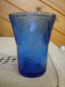 COBALT BLUE ROYAL LACE 3 1/2" JUICE TUMBLER DEPRESSION GLASS 1934-1941 - Picture 1 of 4