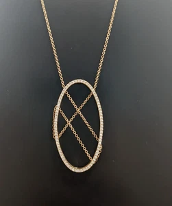 18k Rose Gold 0.50ct Diamond Pendant Necklace - Picture 1 of 8