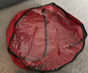 PRIMODE Christmas Wreath Storage Bag & Wrapping Paper Storage Bag Red (USED) - Picture 1 of 8