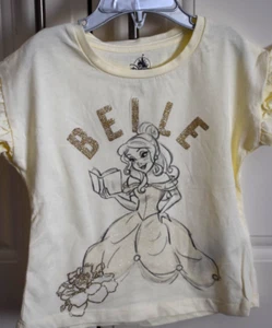 Disney Store Yellow Beauty & The Beast BELLE Short Sleeve T-SHIRT Aged 2-3 - Picture 1 of 3