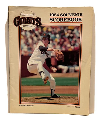 San Francisco Giants 1984 Scorebook Los Angeles Dodgers Scored Atlee Hammaker  - Image 1 of 4