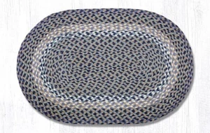 Blue and Natural Oval Braided Rug 20 x 30 by Earth Rugs - Picture 1 of 1