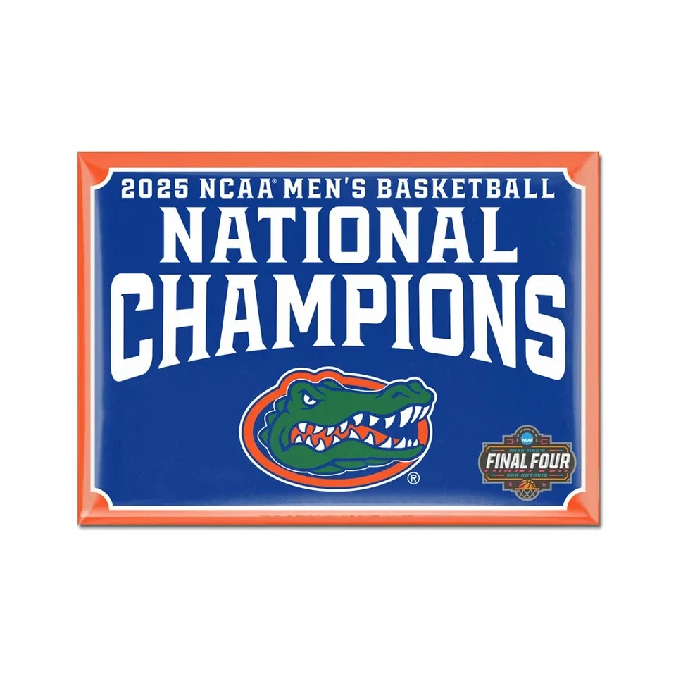 Florida Gators Wincraft NCAA 2025 Hombres Campeones Nacionales de Baloncesto 2x3 Imán Foto 1 de 1