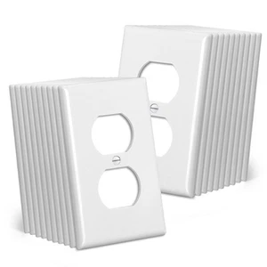 CML Mid-Size Duplex Wall Plates, 20 Pack Electrical Outlet Receptacle Covers,... - Picture 1 of 8