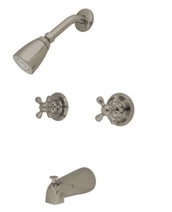 Kingston Brass KB248AX Victorian Double Handle Tub & Shower Faucet-Satin Nickel - Picture 1 of 14