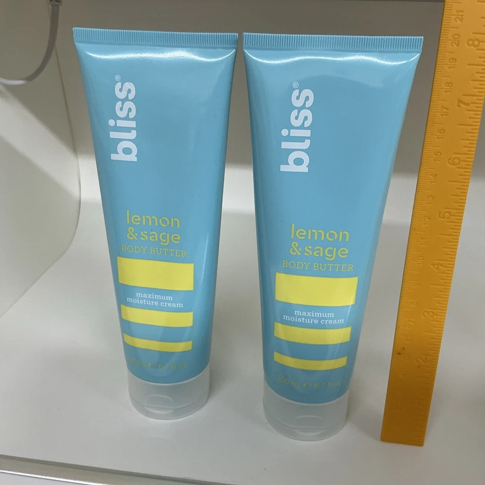 bliss Lemon Sage Body Butter MAXIMUM Moisture Cream 6.7 Oz 200 Ml