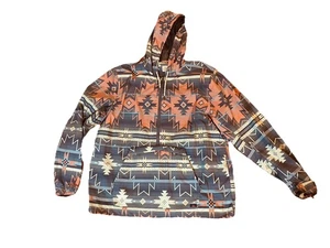 Faherty Red Rocks Anorak Quarter Zip Pullover Poncho Jacket Multicolored Size XL - Picture 1 of 8