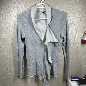We The Free Felpa Donna Grigio Asimmetrica Zip Ruffle Giacca Zip Large - Foto 1 di 4