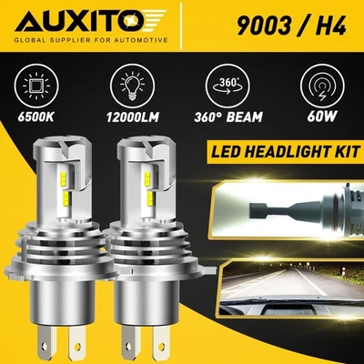 2x AUXITO 9003 H4 LED Headlight Kit Bulbs High Low Beam 12000LM 6500K White US - Image 1 of 4