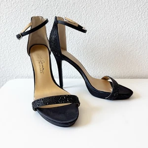 Badgley Mischka Mark & James Black Rhinestone Studded Stiletto Heels Size 8 - Picture 1 of 10