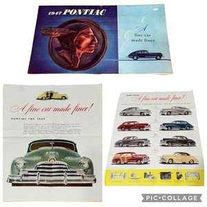 1947 Pontiac Dealer Sales Brochure Poster Vintage Car Ad Automobilia Classic - Picture 1 of 6