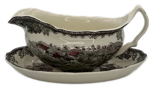 Johnson Brothers Friendly Village Gravy Boat and Underplate The Well England - Picture 1 of 7