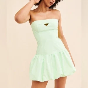 Neu Amanda Uprichard Faith Minikleid Sherbet grün Blasensaum Rock Gr. S - Bild 1 von 6